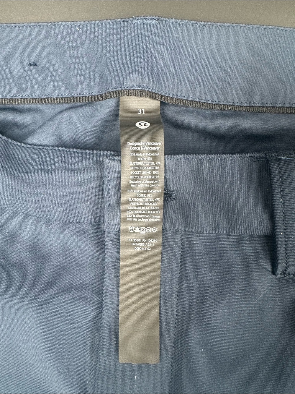 Lululemon ABC Pant Warpstreme 31 Navy 5 Pocket Stretch Men's Navy 1260 - Picture 7 of 10